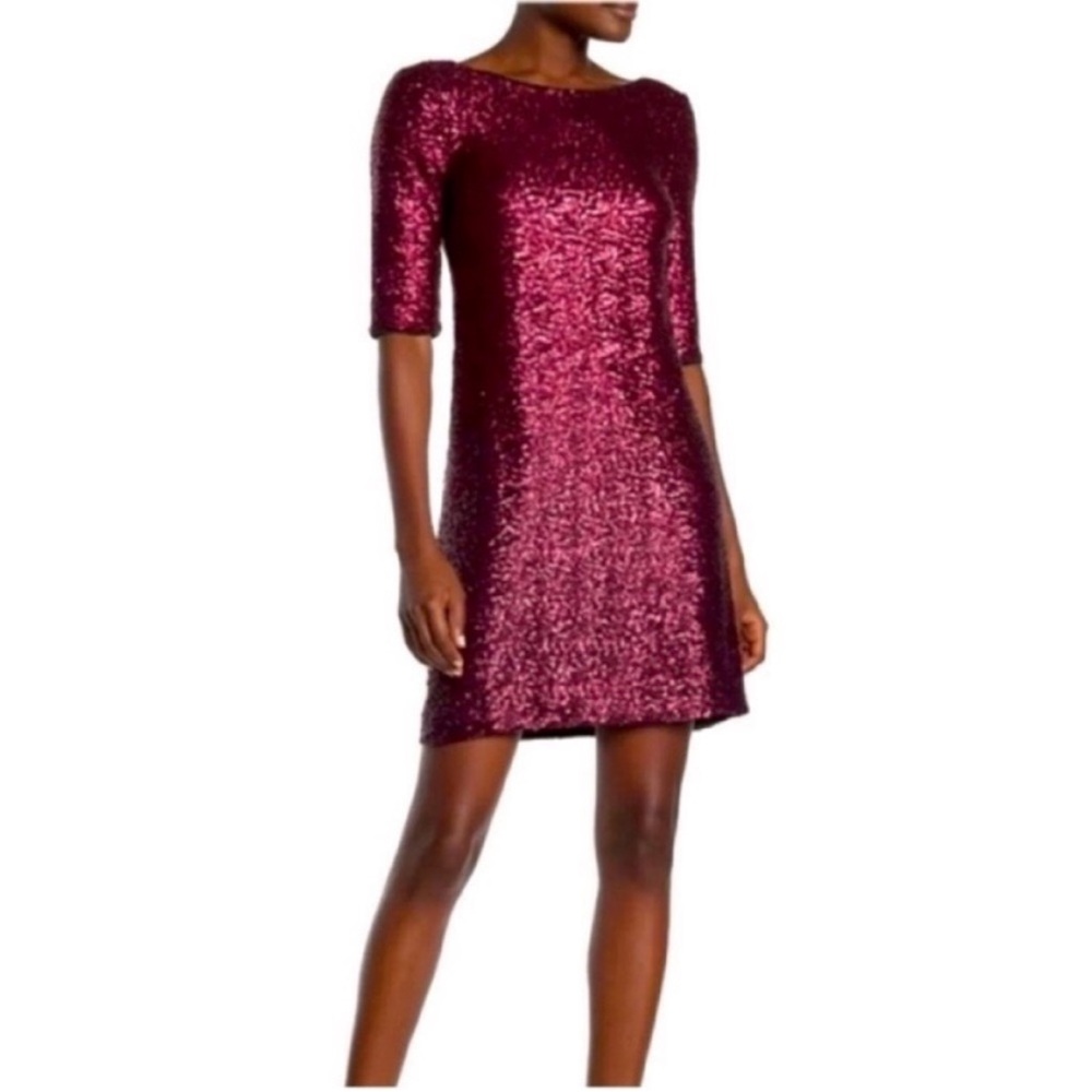 Betsey Johnson Burgundy Sequin Mini Dress Size 4